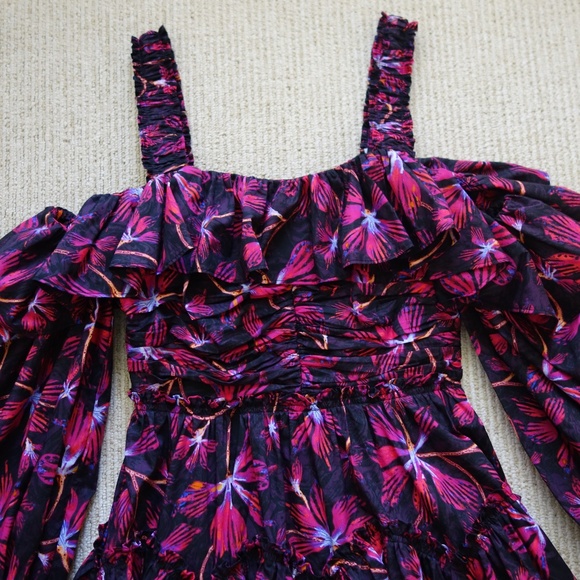 ULLA JOHNSON off the shoulder Caprice Midi Dress - Picture 6 of 12